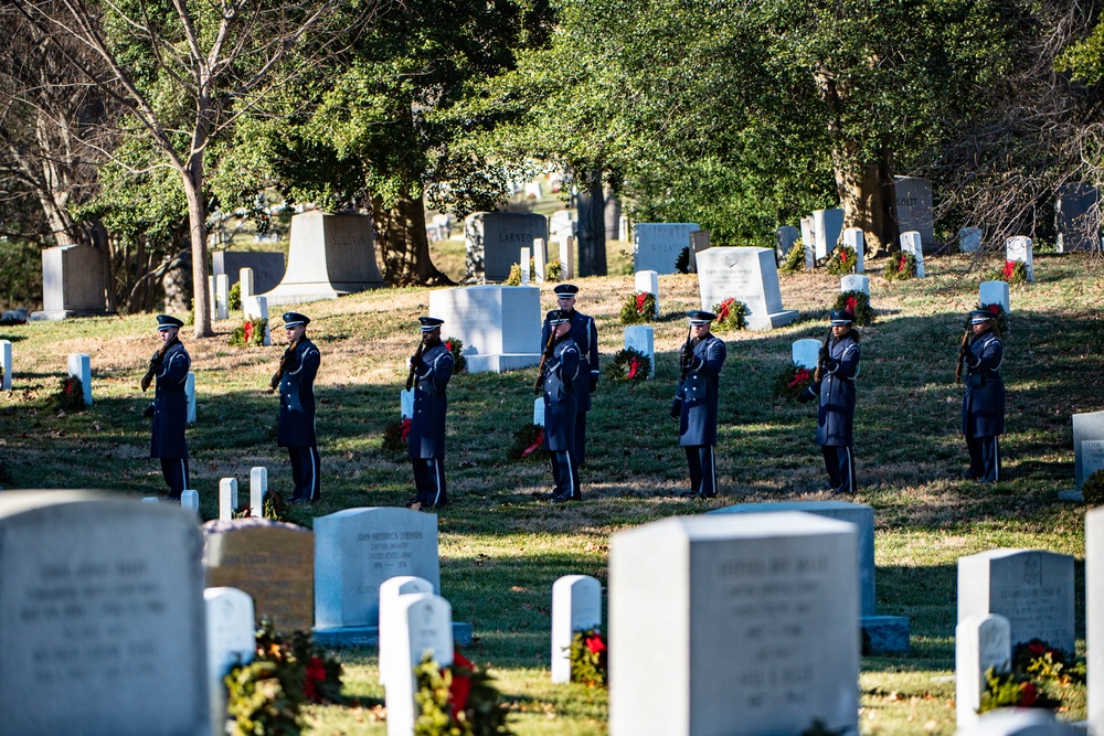 Military Funeral Honors with Funeral Escort are Conducted for U.S. Air Force Col. (ret.) Charles Vasiliadis in Section 7