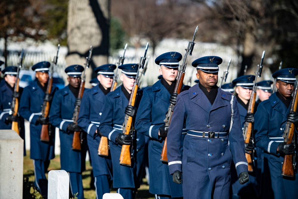 Military Funeral Honors with Funeral Escort are Conducted for U.S. Air Force Col. (ret.) Charles Vasiliadis in Section 7