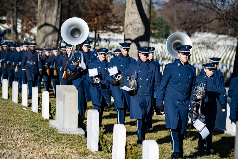 Military Funeral Honors with Funeral Escort are Conducted for U.S. Air Force Col. (ret.) Charles Vasiliadis in Section 7