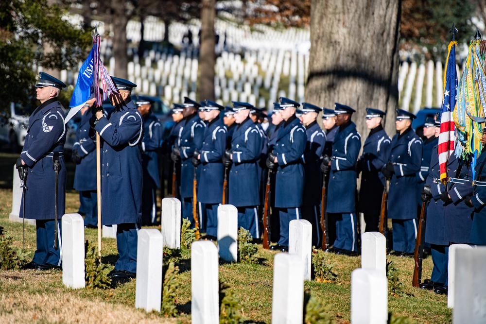 Military Funeral Honors with Funeral Escort are Conducted for U.S. Air Force Col. (ret.) Charles Vasiliadis in Section 7