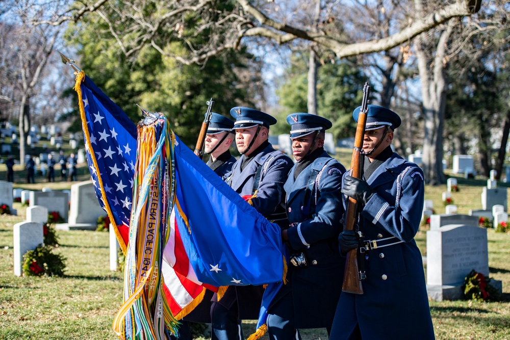 Military Funeral Honors with Funeral Escort are Conducted for U.S. Air Force Col. (ret.) Charles Vasiliadis in Section 7