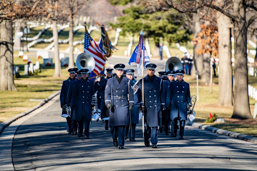 Military Funeral Honors with Funeral Escort are Conducted for U.S. Air Force Col. (ret.) Charles Vasiliadis in Section 7