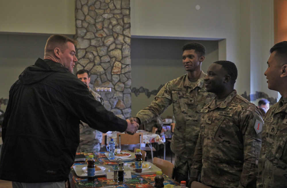 III Armored Corps DCG visits 1ID Soldiers in Boleslawiec