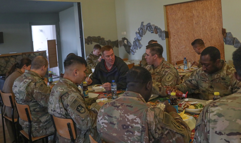 III Armored Corps DCG visits 1ID Soldiers in Boleslawiec