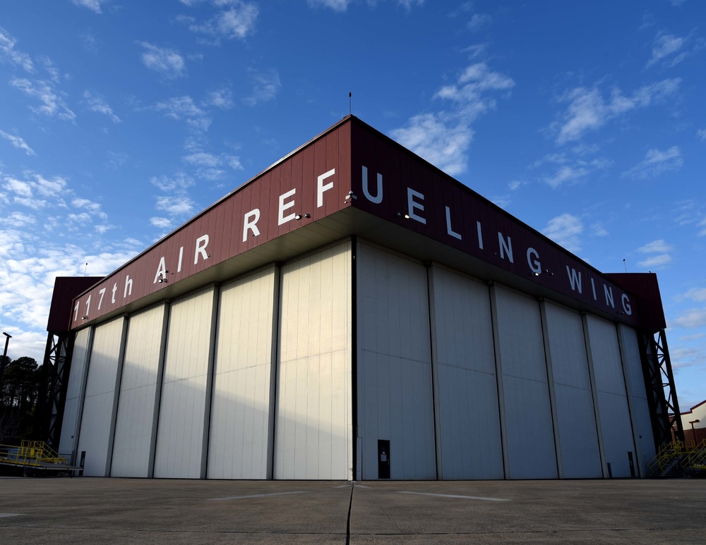 117th Air Refueling Wing KC-135R Stratotanker hangar