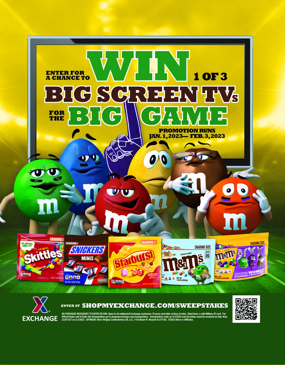 Watch the Big Game on a New Big-Screen TV with the Exchange’s Mars Sweepstakes