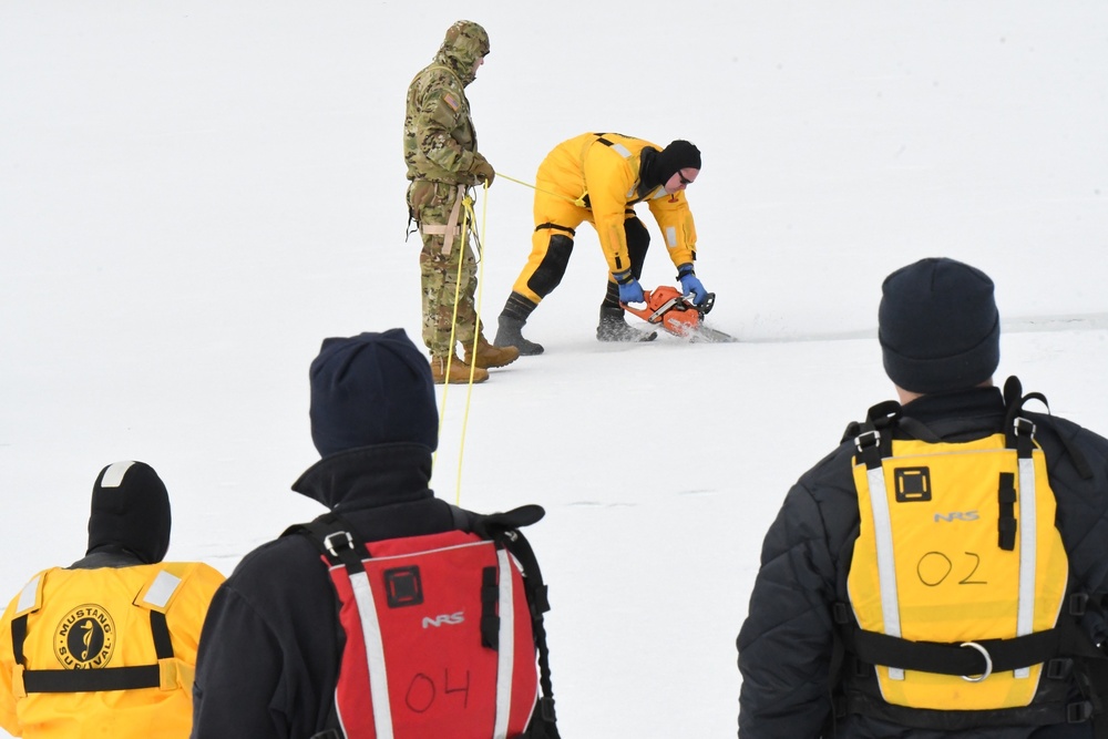Fort Drum firefighters support sustainers during cold-water immersion training
