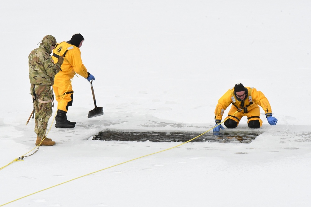 Fort Drum firefighters support sustainers during cold-water immersion training