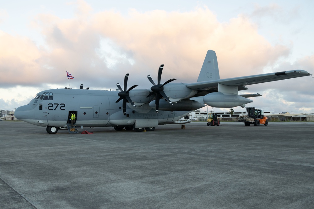 Marine Aerial Refueler Transport Squadron 153 KC-130J Arrival