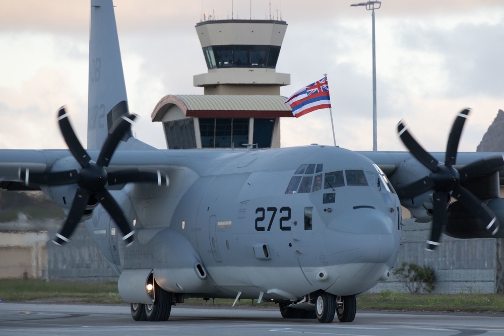 Marine Aerial Refueler Transport Squadron 153 KC-130J Arrival