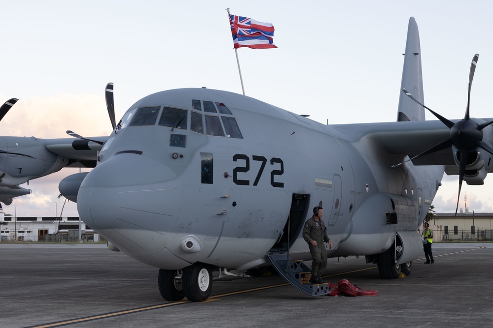 Marine Aerial Refueler Transport Squadron 153 KC-130J Arrival