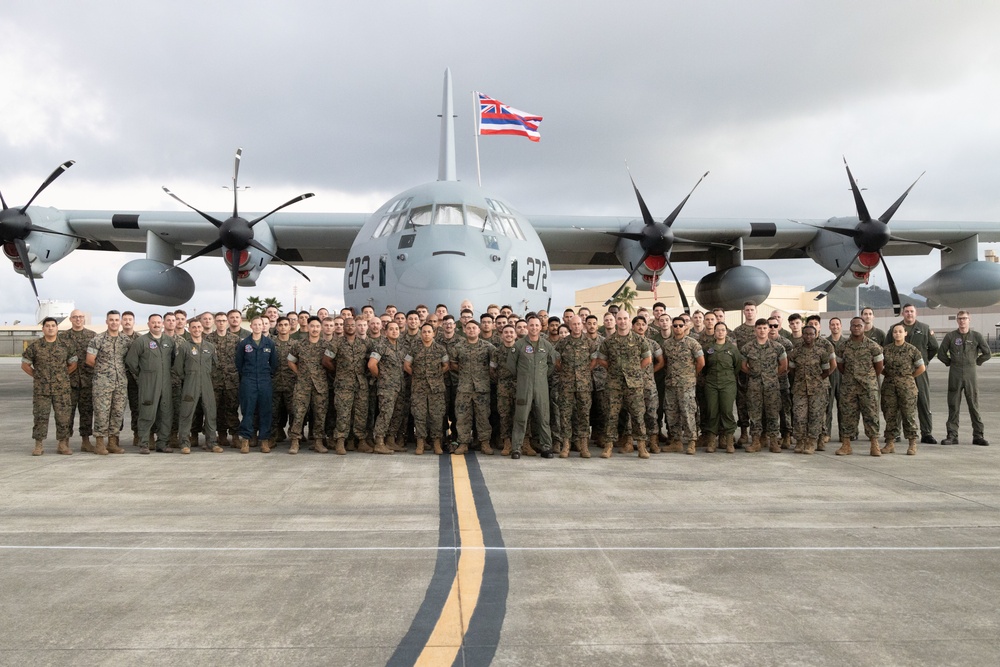 Marine Aerial Refueler Transport Squadron 153 KC-130J Arrival