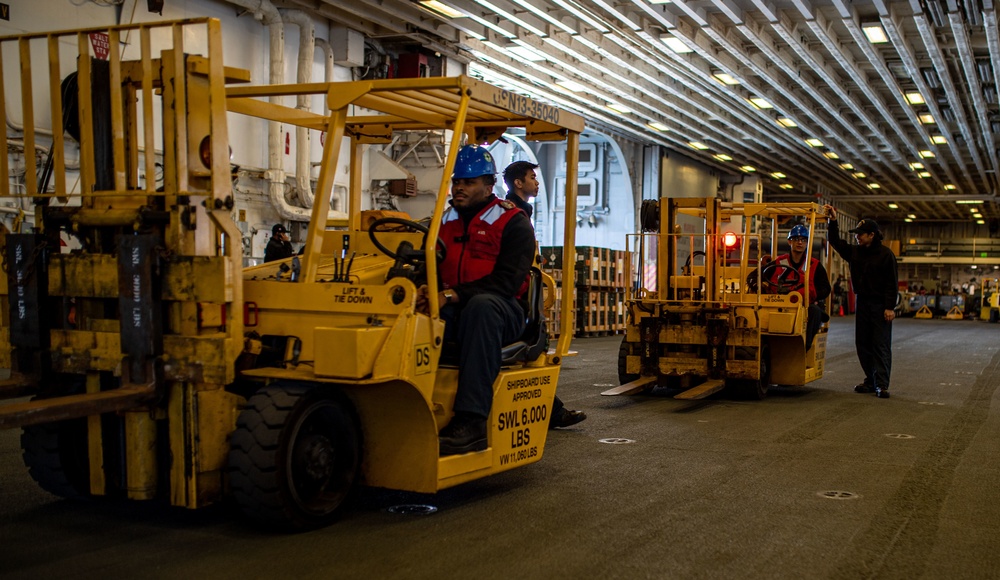 USS America (LHA 6) Conducts Ammunition Onload