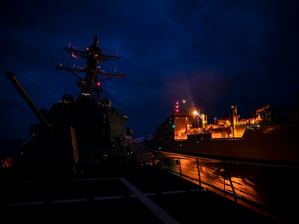 USS Delbert D. Black Conducts RAS with USNS Matthew Perry