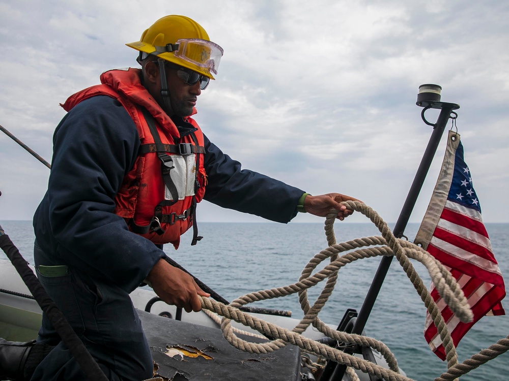 USS Delbert D. Black Conducts RHIB Operations