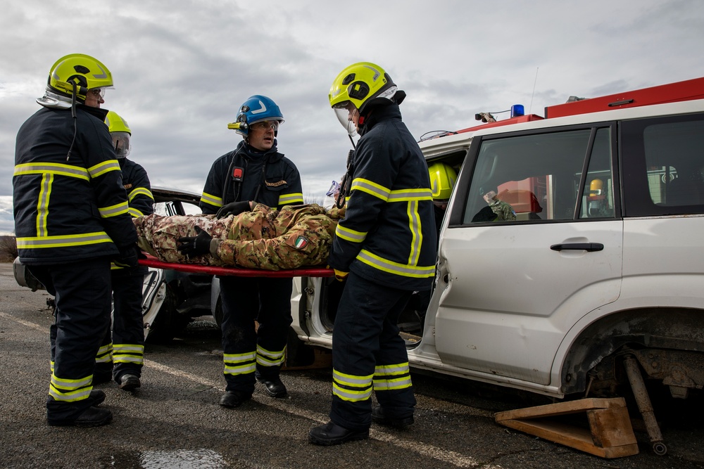 KFOR Soldiers evaluated during complex emergency response training scenario