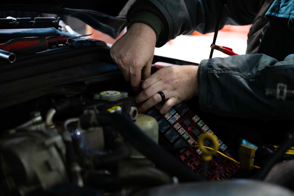 100th LRS performs routine vehicle maintenance