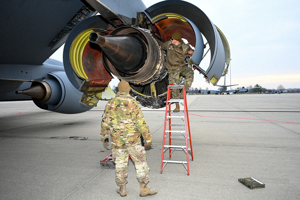 Maintainers Maintain the KC-135 at Selfridge