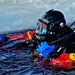 Firefighters on installation fire department dive team participate in ice rescue training at frozen lake at Fort McCoy