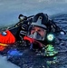 Firefighters on installation fire department dive team participate in ice rescue training at frozen lake at Fort McCoy