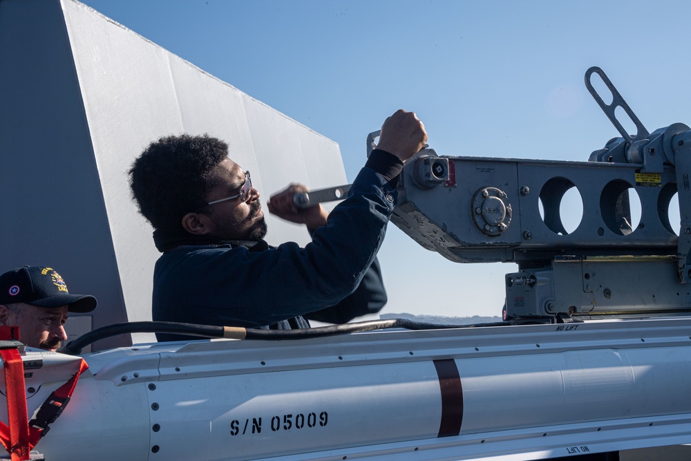 USS America (LHA 6) Conducts Missile Handling Evolution