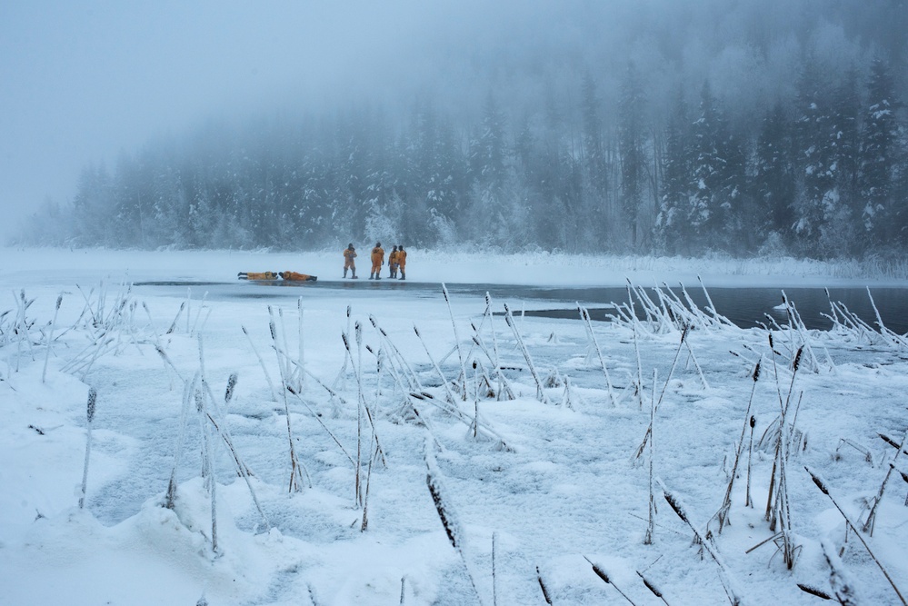 JBER firefighters conduct ice rescue training