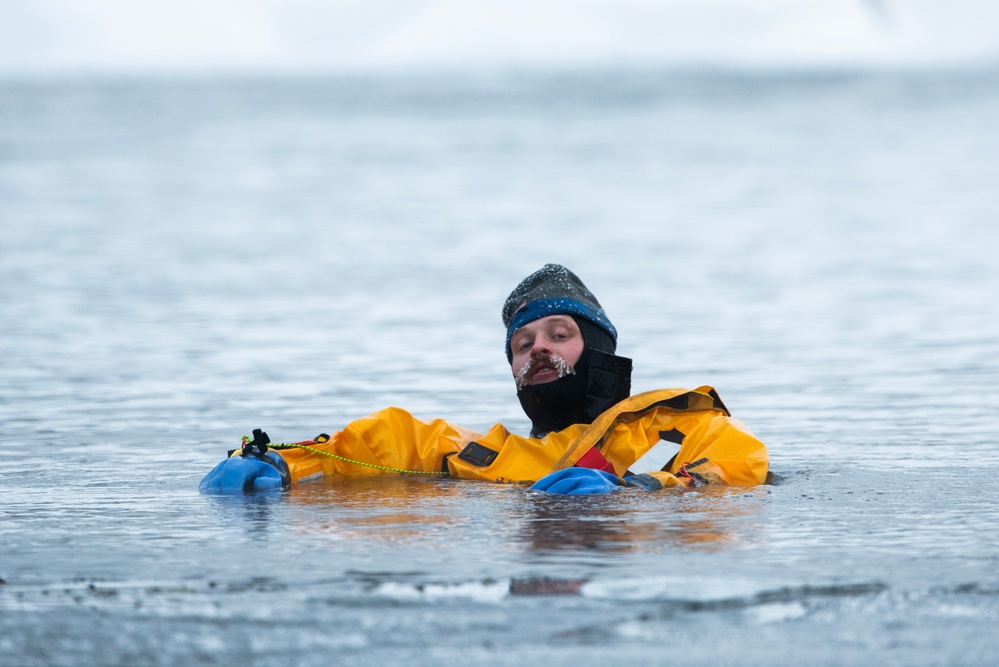 JBER firefighters conduct ice rescue training