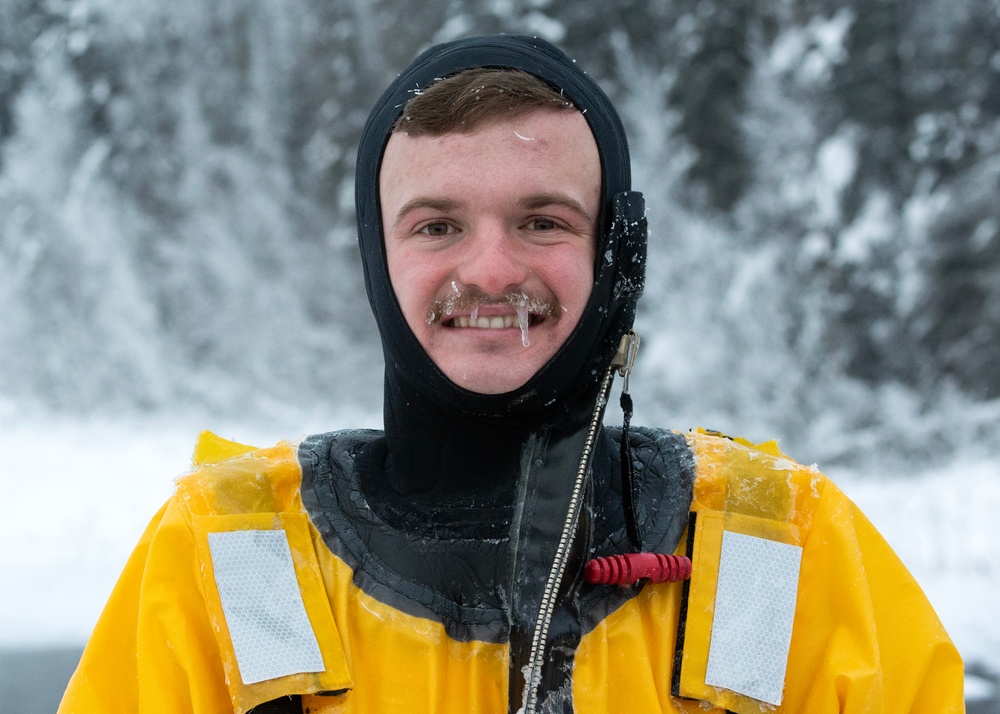 JBER firefighters conduct ice rescue training