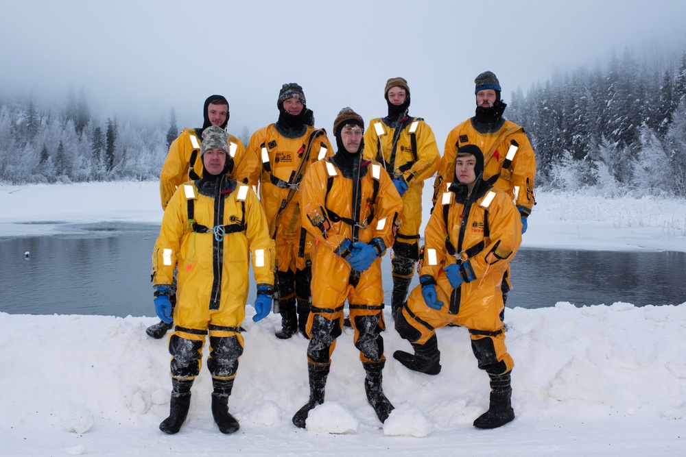 JBER firefighters conduct ice rescue training