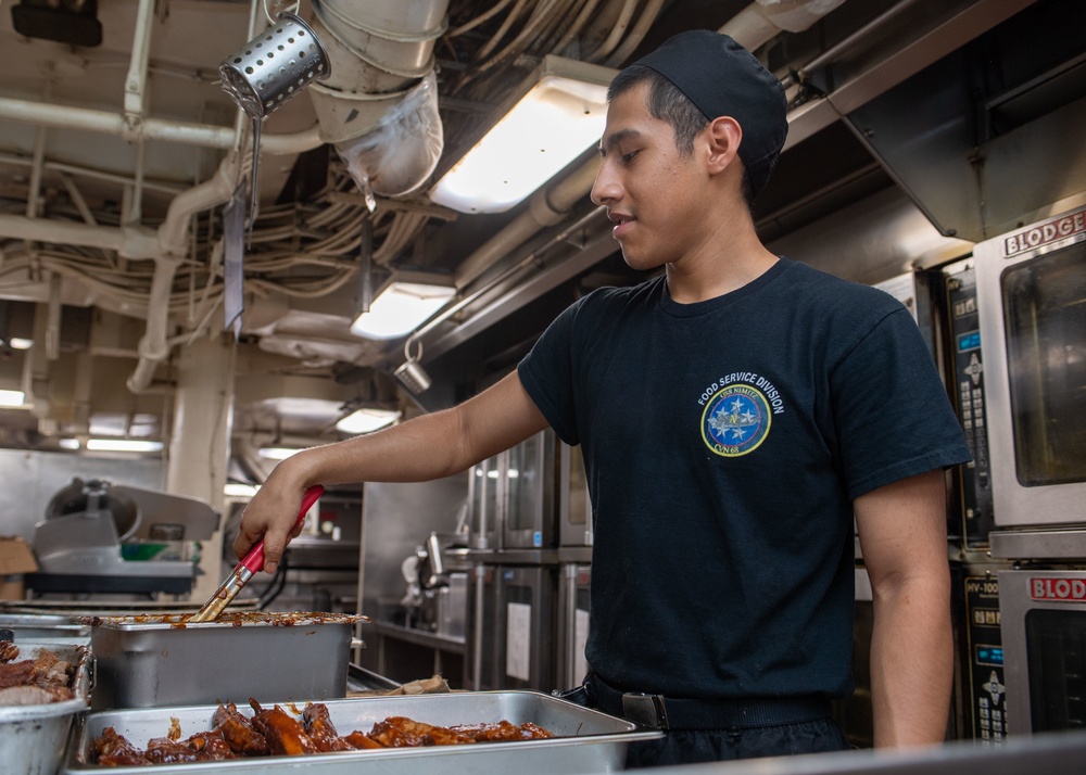 Sailor Prepares Food