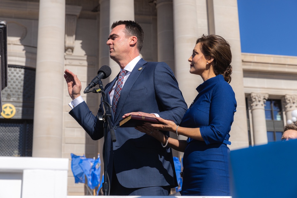 Members of the Oklahoma National Guard support Oklahoma Governor Kevin Stitt's inauguration
