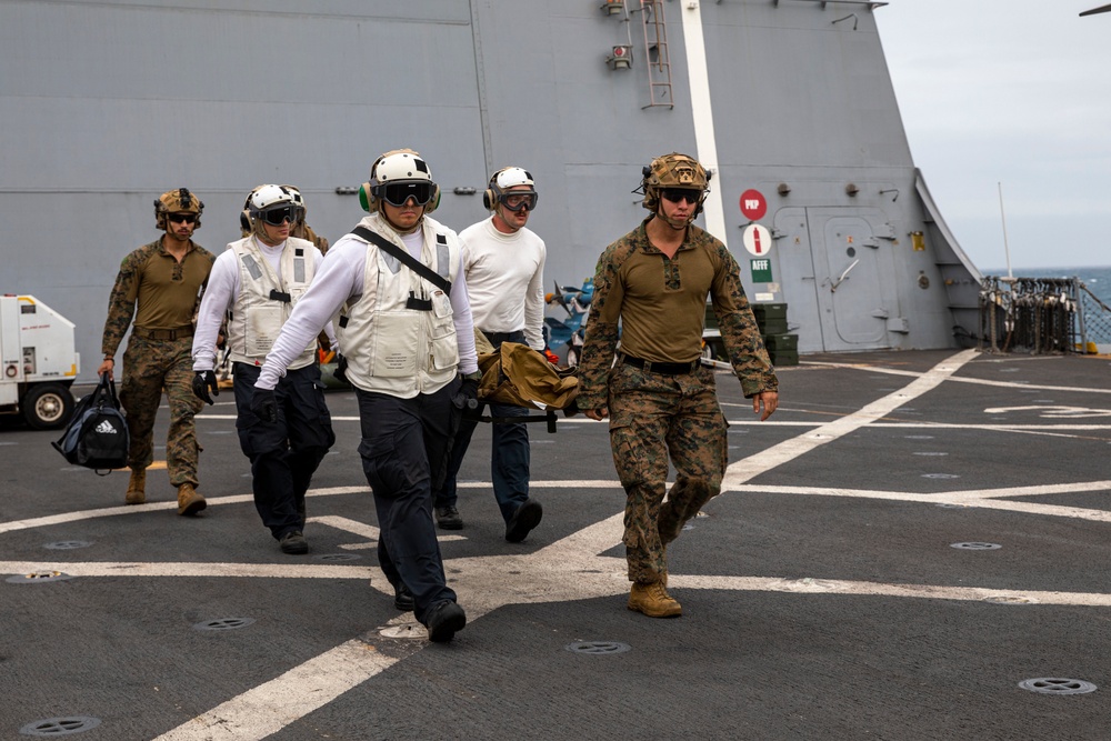 13th MEU VMM 362 CASEVAC aboard USS Anchorage