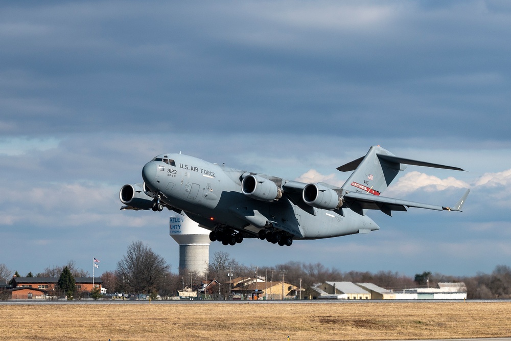 167th Airlift Wing C-17 Globemaster III launch