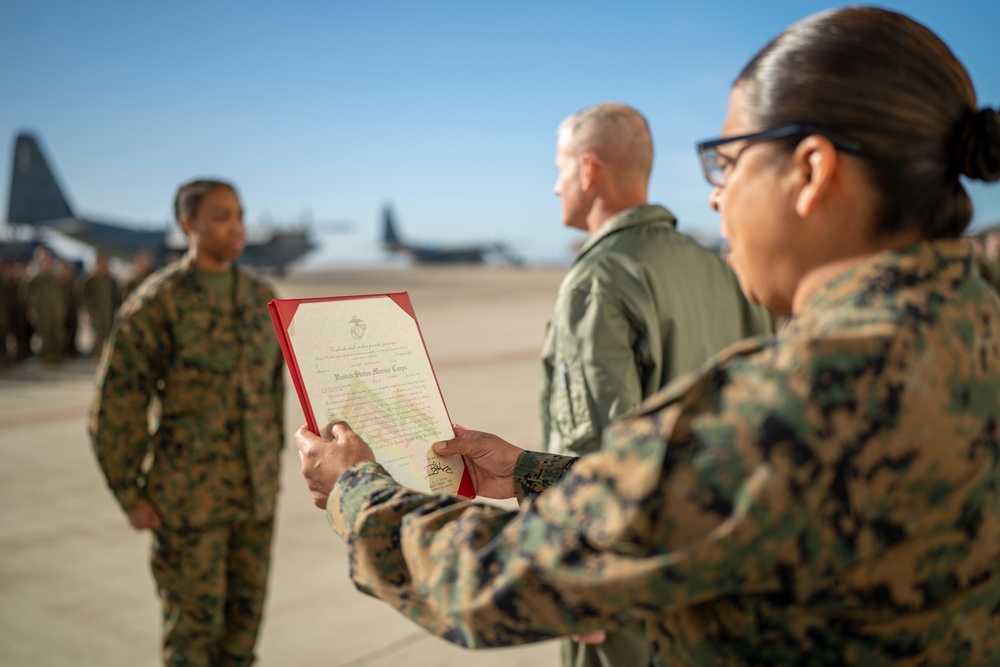 KC-130J Powerline Technician Meritoriously Promoted on-the-spot