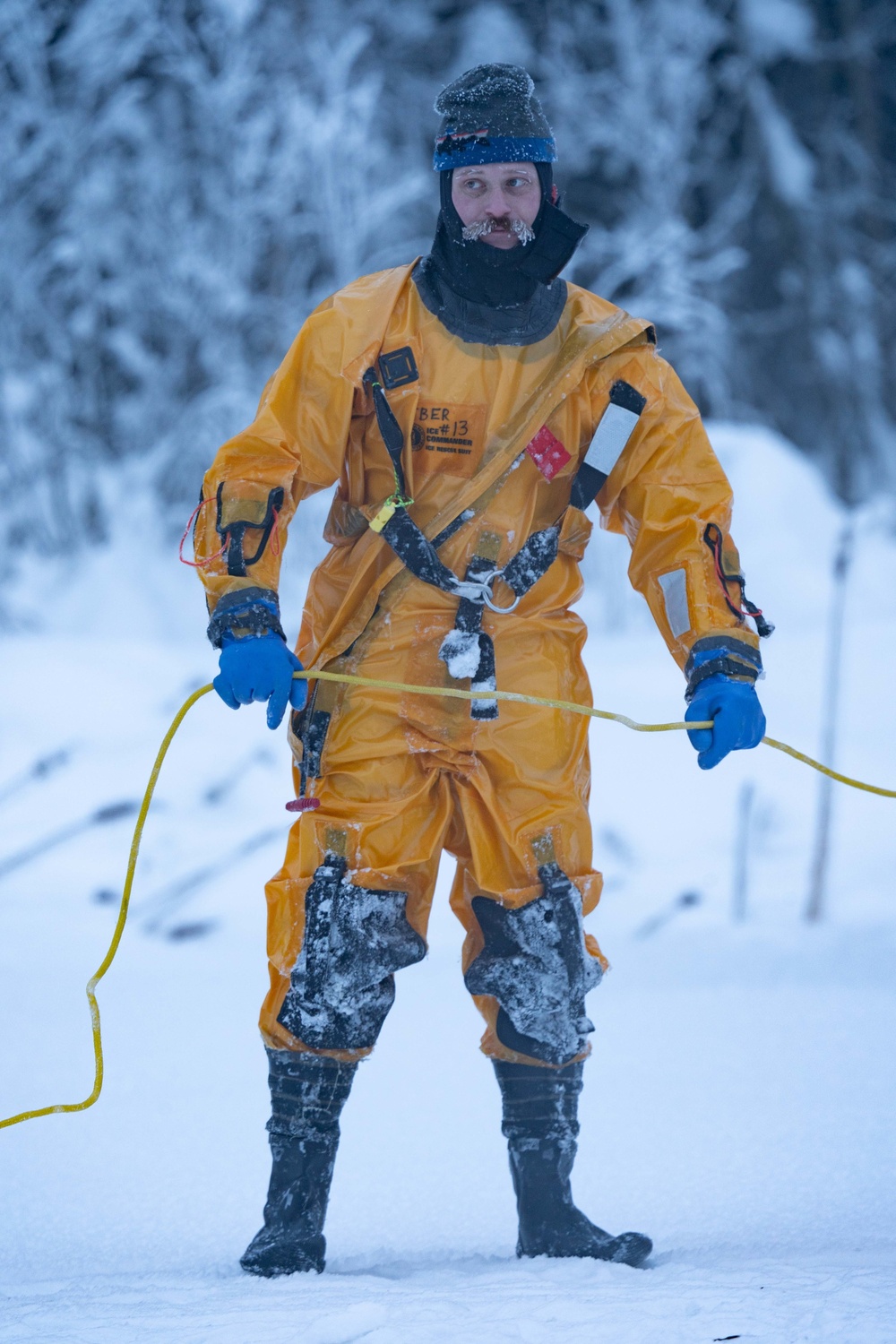 JBER Firefighters conduct Ice Water Rescue Training