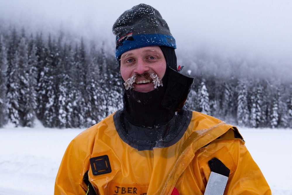 JBER Firefighters conduct Ice Water Rescue Training