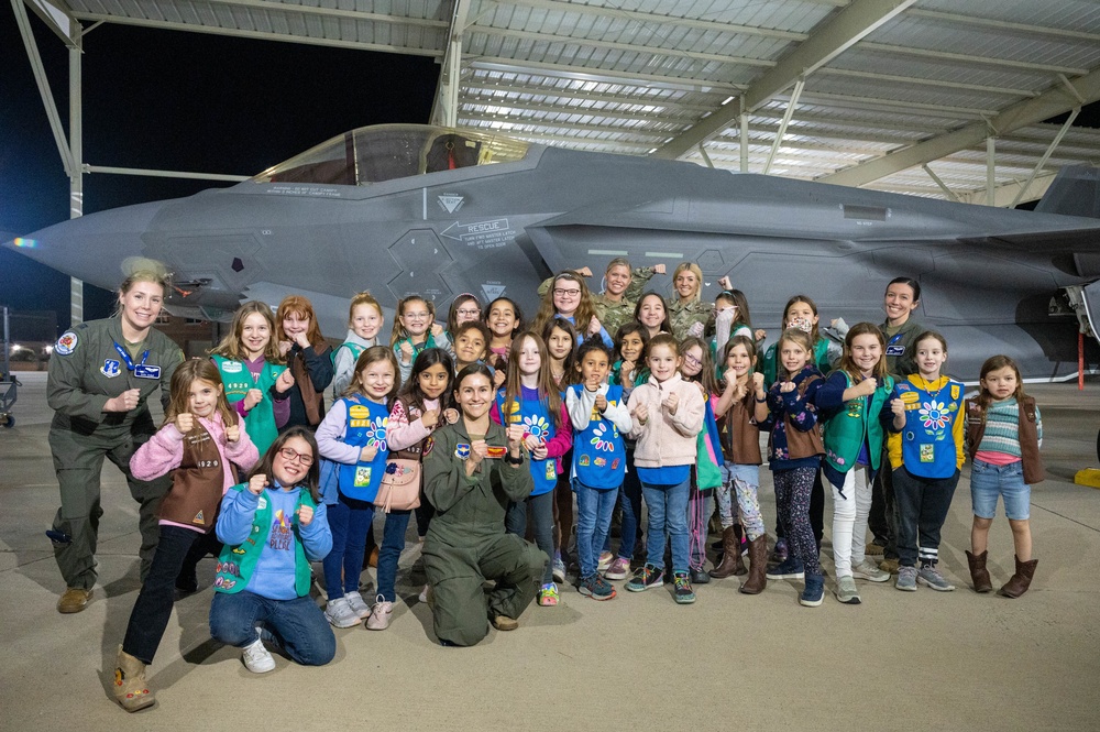 Girl Scouts experience the War Dawgs