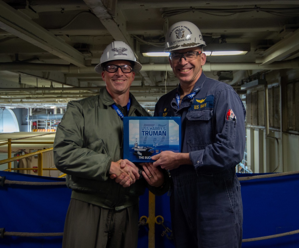 Truman is the flagship of the Harry S. Truman Carrier Strike Group and is currently in port aboard Naval Station Norfolk.