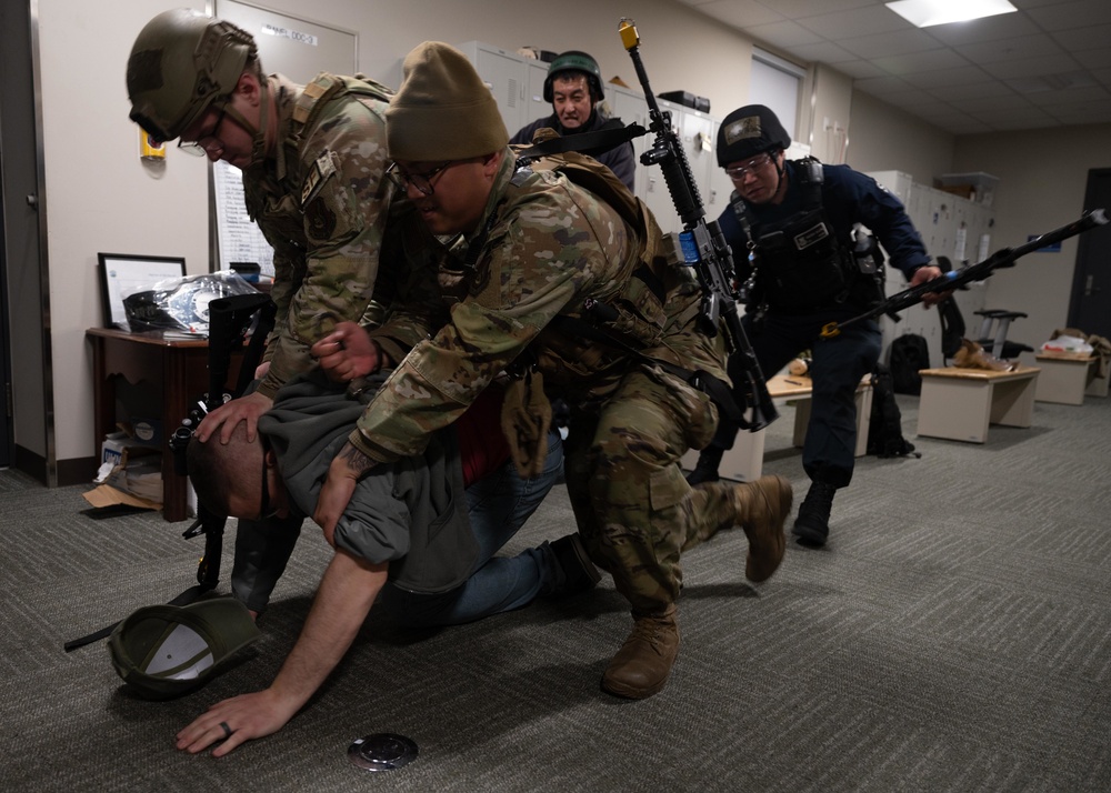 374th Security Forces Squadron train in active shooter exercise