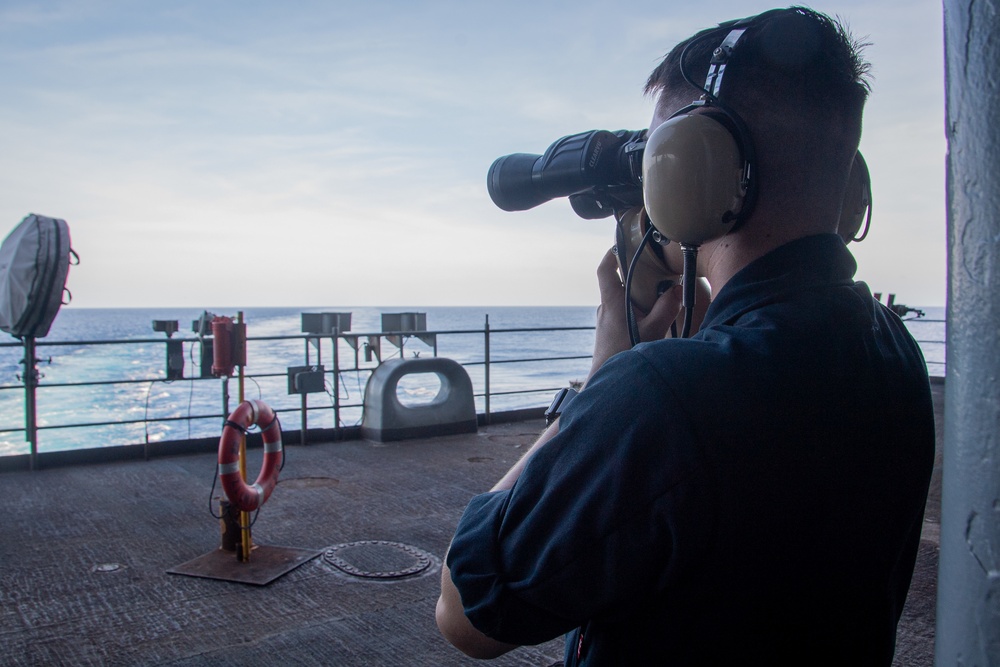 Sailor Stands Lookout Watch