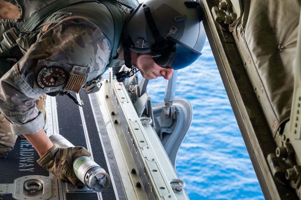 39th Rescue Squadron members practice rescue procedures over the Florida coast near Patrick Space Force Base, Jan. 8, 2023.