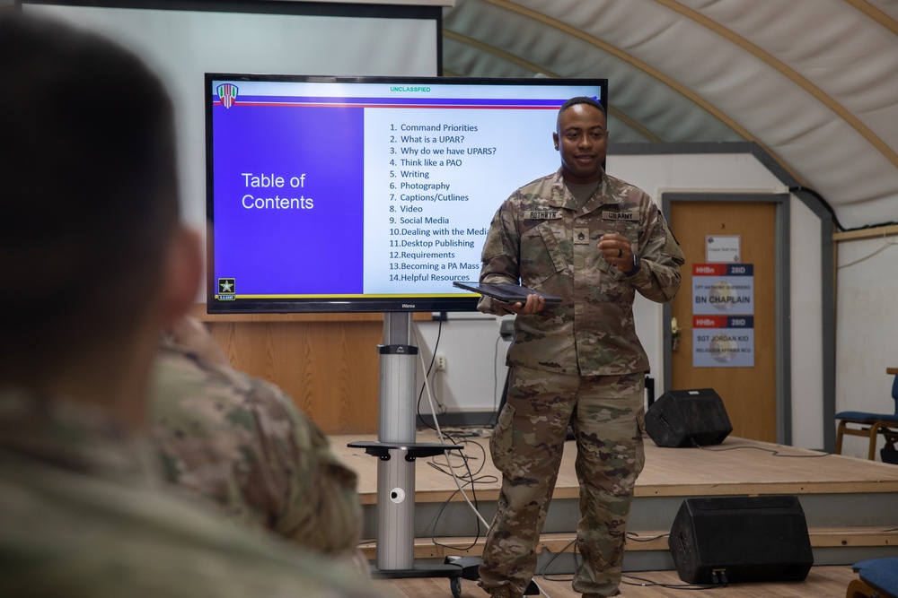 369th Sustainment Brigade conducts Unit Public Affairs Representative training