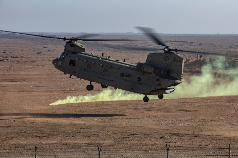 2nd Battalion, 149th Aviation Regiment, 36th Combat Aviation Brigade, train with Norwegian Telemark Battalion in joint training operational rehearsals