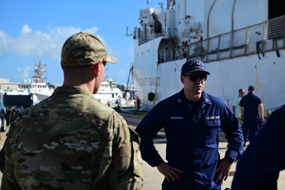 Coast Guard law enforcement personnel embark USCGC Spencer (WMEC 905)