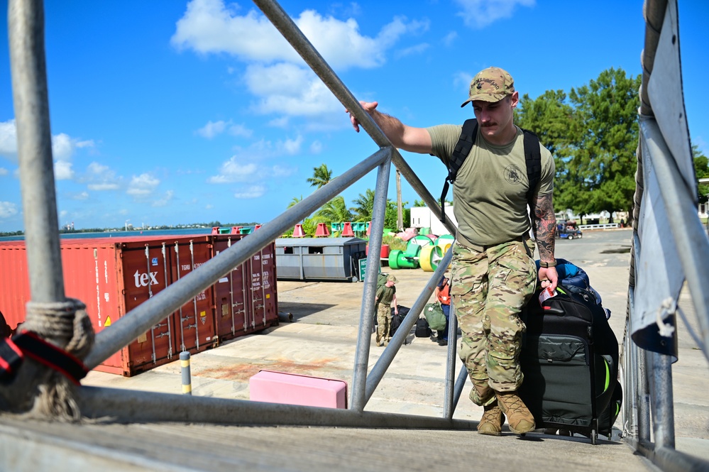 Coast Guard law enforcement personnel embark USCGC Spencer (WMEC 905)