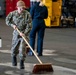 USS Carl Vinson (CVN-70) Sailor Cleans Hanger Bay