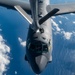 KC-135 Stratotanker refuels B-52 Stratofortess during Bomber Task Force mission