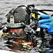 Firefighters on installation fire department dive team participate in ice rescue training at frozen lake at Fort McCoy