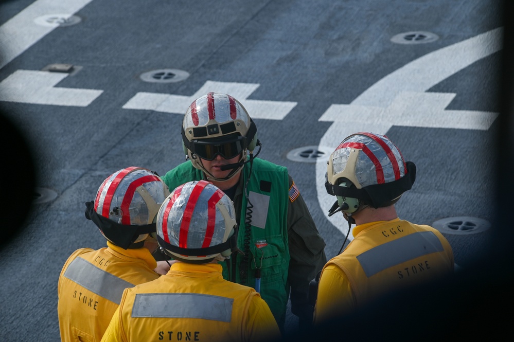 USCGC Stone’s crew conducts helicopter training underway