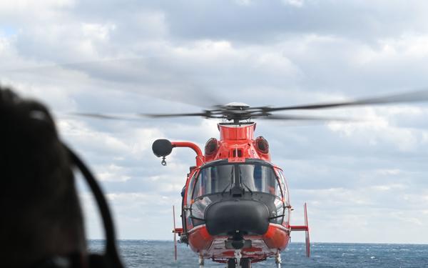 USCGC Stone’s crew conducts helicopter training underway